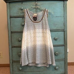 Hem & Thread Light Gray Lace Tank Top